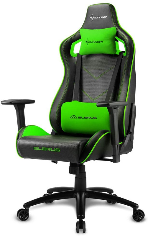 Sharkoon Elbrus 2 Gaming Chair- Black/Green - كرسي